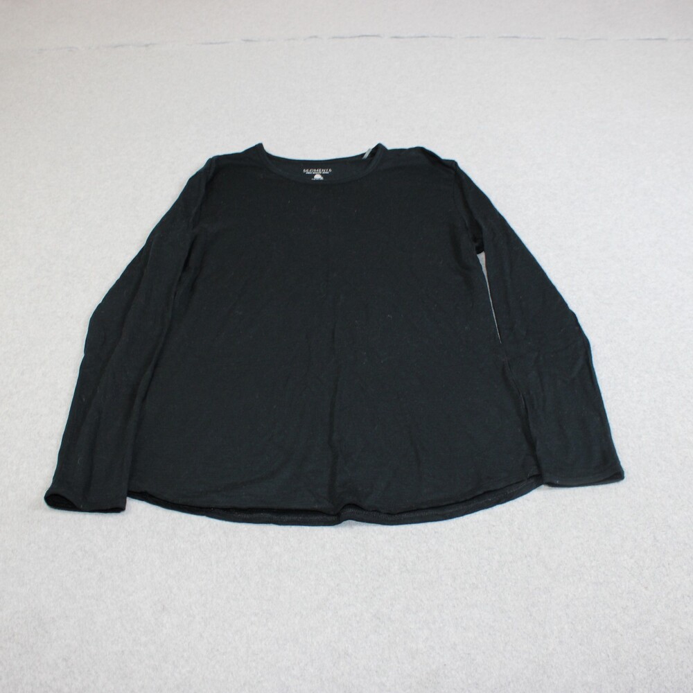 SEG'MENTS Merino Wool Shirt Womens Large Black Long Sleeve Lightweight Layer